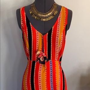 Tribal Print Peekaboo Sleeveless Dress